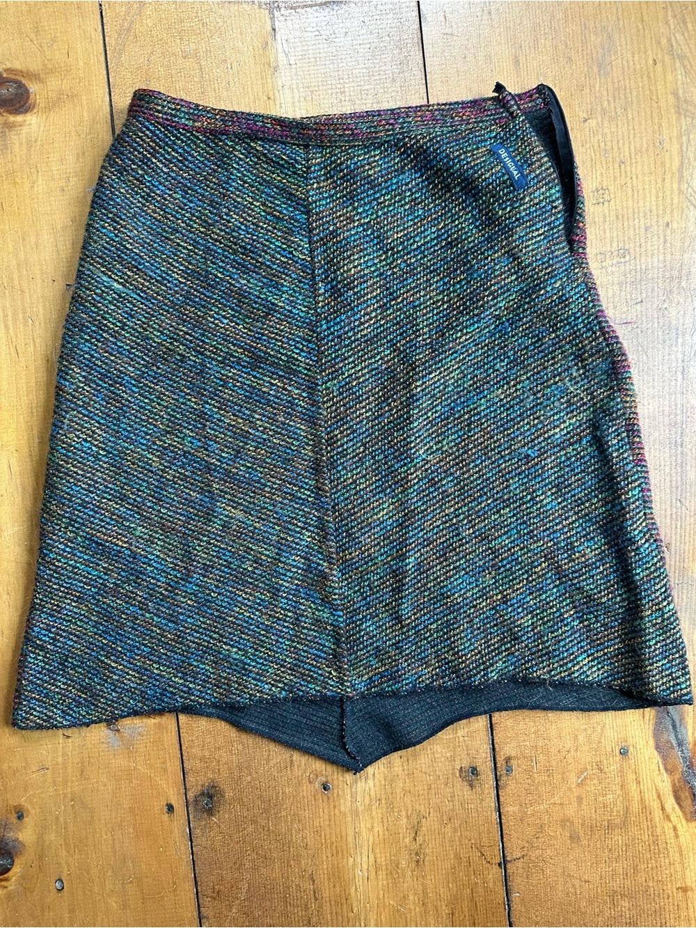 Vintage Desigual Multicolor Tweed A-Line Skirt M